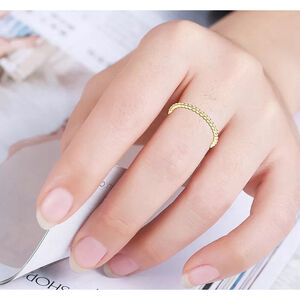NEW Dainty 14k Gold Plated‎ S925 Bead Ball Ring, Jewelry, Size 7